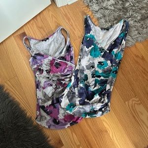 Express two faux wrap tops with ruching